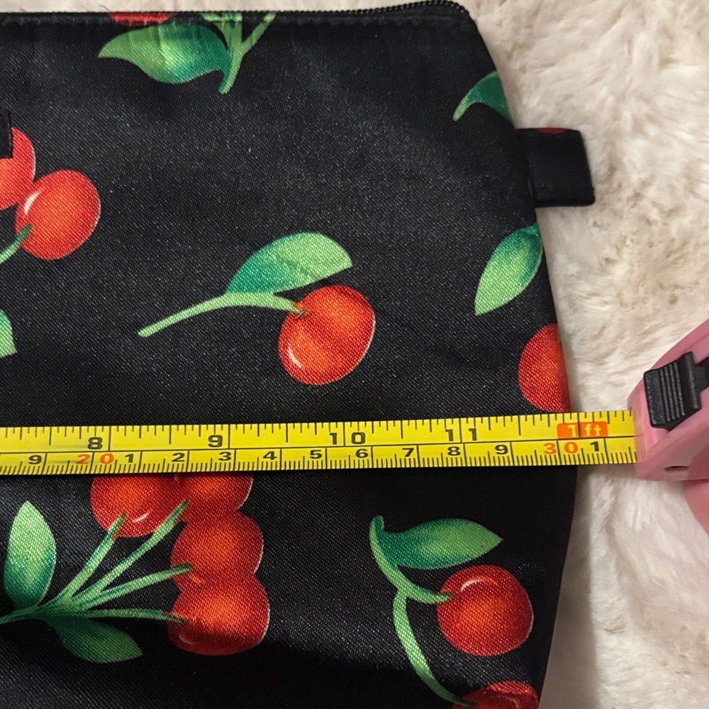Soho Black and Red Cherry Cosmetic Bag - Picture 5 of 6